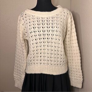 H&M Off-White Open Knit Sweater